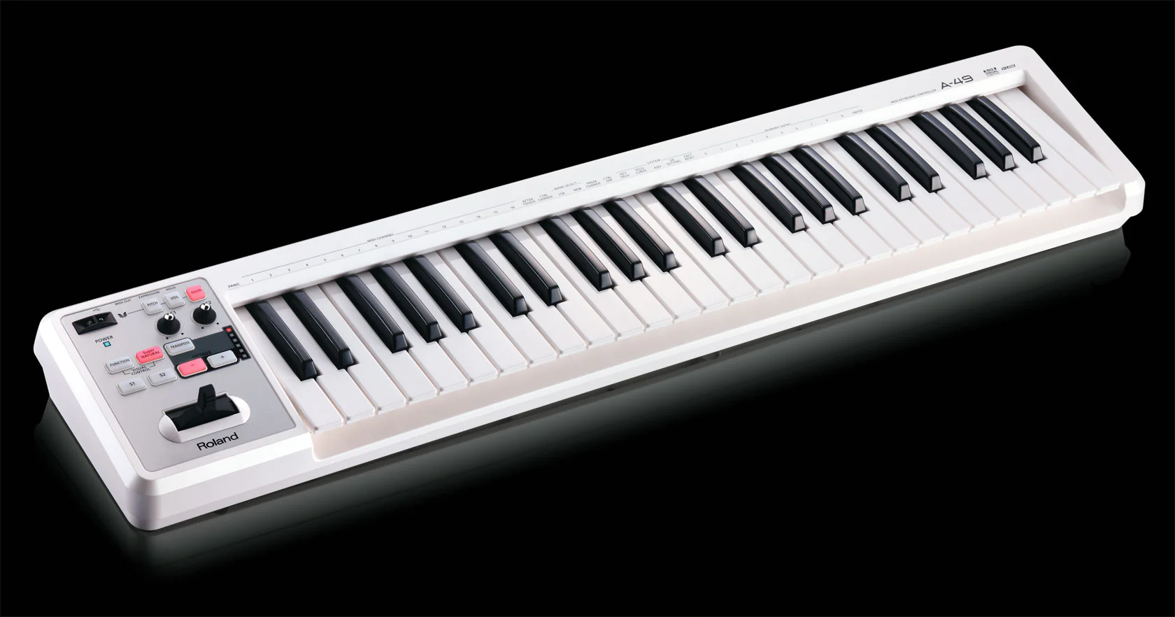 Roland A-49-WH MIDI Controller Keyboard, 49 keys (White) - Image 3