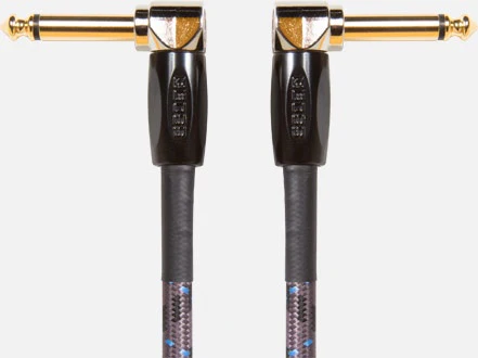 BOSS BIC-PC-3 Instrument Cable, 6"/15cm, Angled/Angled 1/4" Jack, 3-Pack