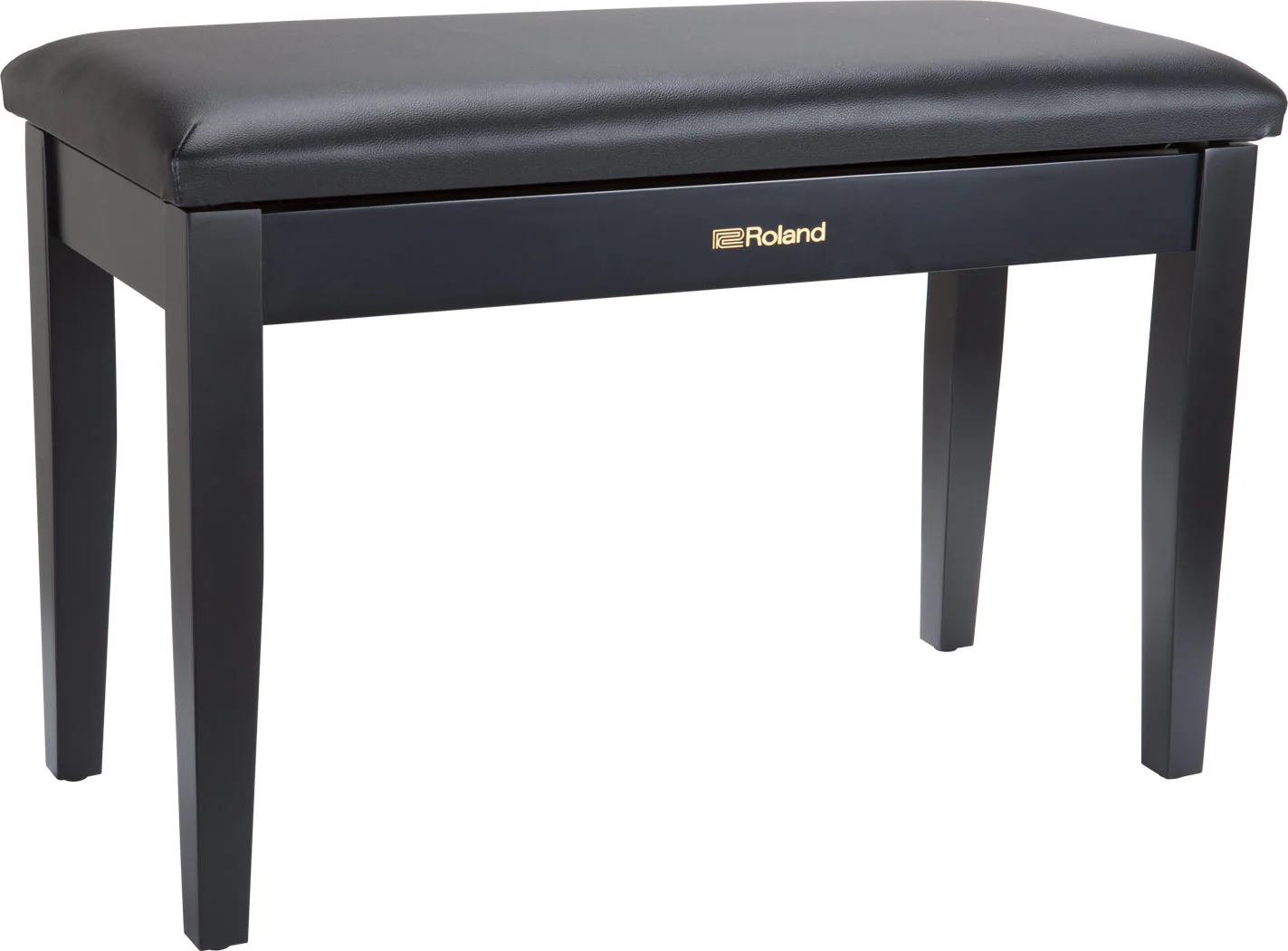 Roland RPB-D100BK Piano Bench, Duet Size, Satin Black, Vinyl Seat, Music Compartment